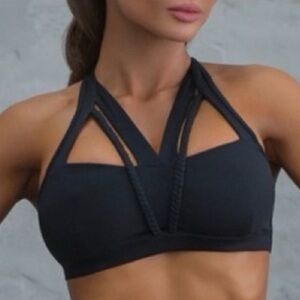 Rare Bombshell Sportswear Braid Me Up Bra Black Size Medium
